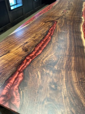 Live Edge Walnut Cast Conference Table